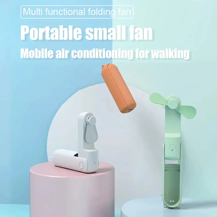 Foldable Small Fan Portable and high-power Hand Held Portable Mini Fan Rechargeable Hand USB Charge Fan Nova Trendz