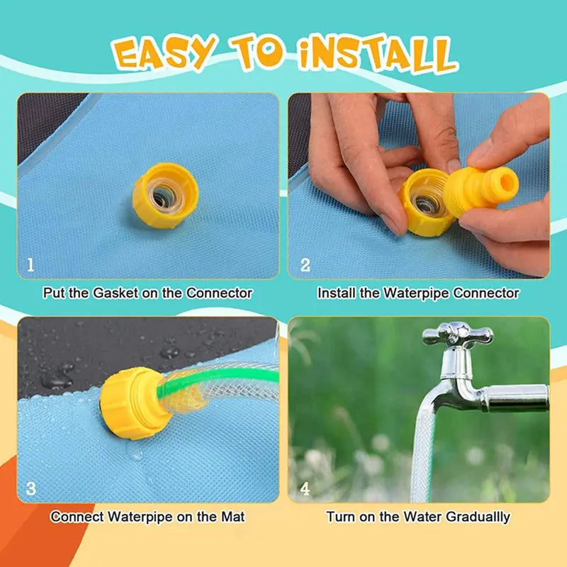 Dog Water Play Mat Splash Pad PVC Interactive Pet Toy for Outdoor Summer Cooling Fun Reusable Crawling Mat Nova Trendz