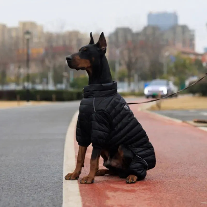 Dog Thicken Cotton-padded Coat Pet Warm Down Jacket Windproof 4 Legs Pet Outfit Winter Greyhound Husky Corgi Chihuahua Clothes - Nova Trendz