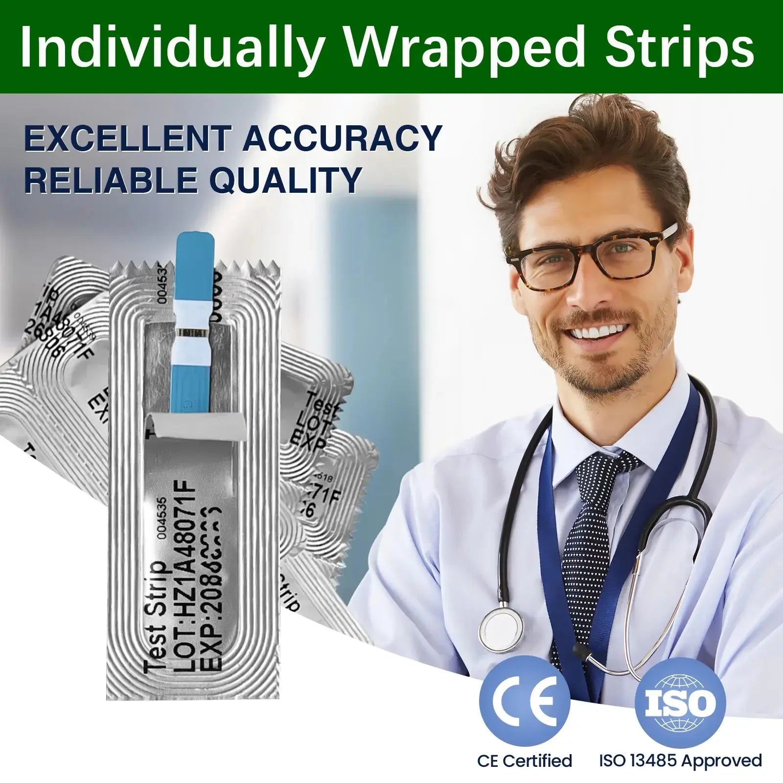 Blood Glucose Meter With Individually wrapped Glucose Test Strip Glucometer Kit Blood Sugar Monitor for Diabetes Fast Result Nova Trendz