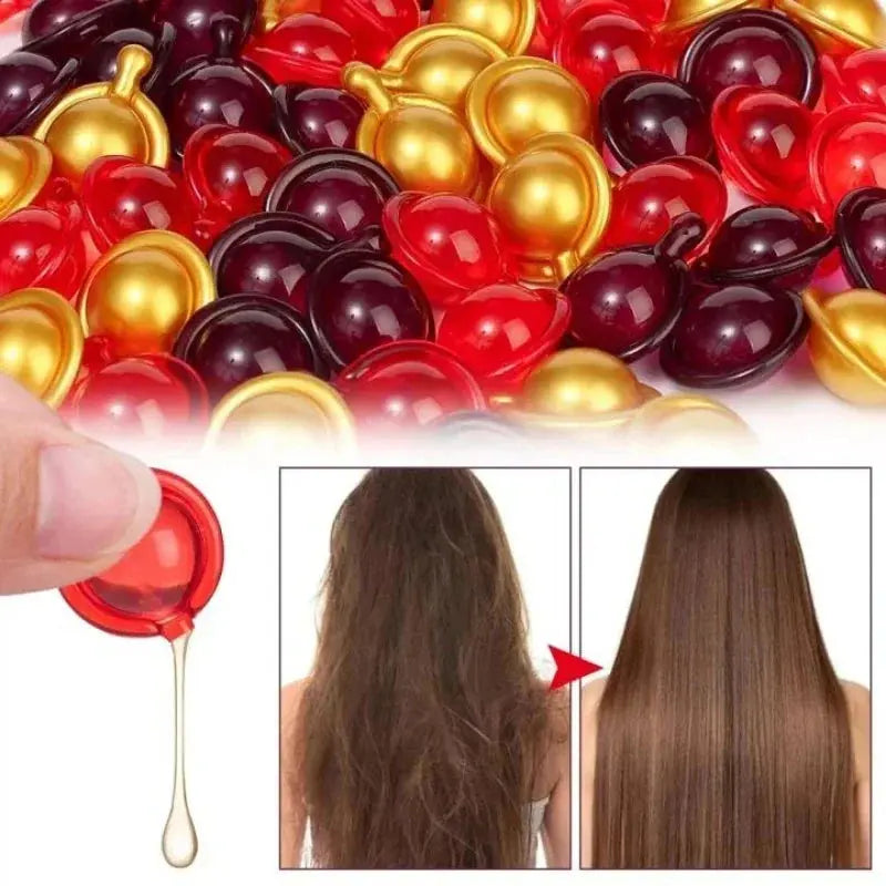 Hair Vitamin Capsule Keratin Oil Fast Restore Soft Smooth Shiny Hair Care Nourish Repair Hair Damaged Splitting Treatment Produc - Nova Trendz