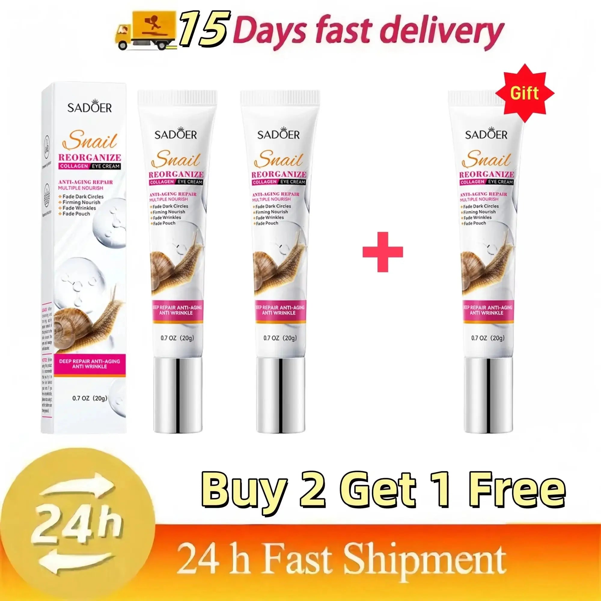 Remove Eyes Bags Eye CreamSnail Collagen Anti Dark Circles Anti-wrinkleMoisturizing Firming Beauty Eyes SkinCare Products Nova Trendz