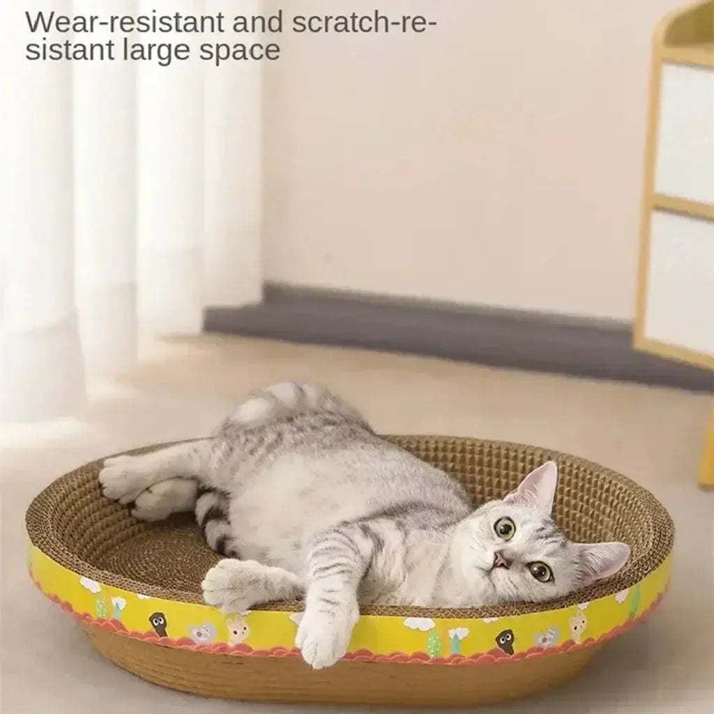 Cat Scratching Board Protect Furniture Grinding Claw Toys Oval Corrugated Paper Wear-resistant Cat Nest Cat Accessories - Nova Trendz