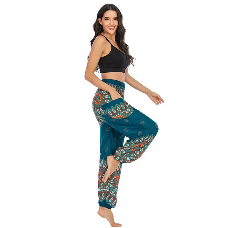 Yoga Pants Women Hippie Harem Printed Leggings Boho High Waisted Pantalone De Mujer Cintura Alta Calca Feminina Beach - Nova Trendz