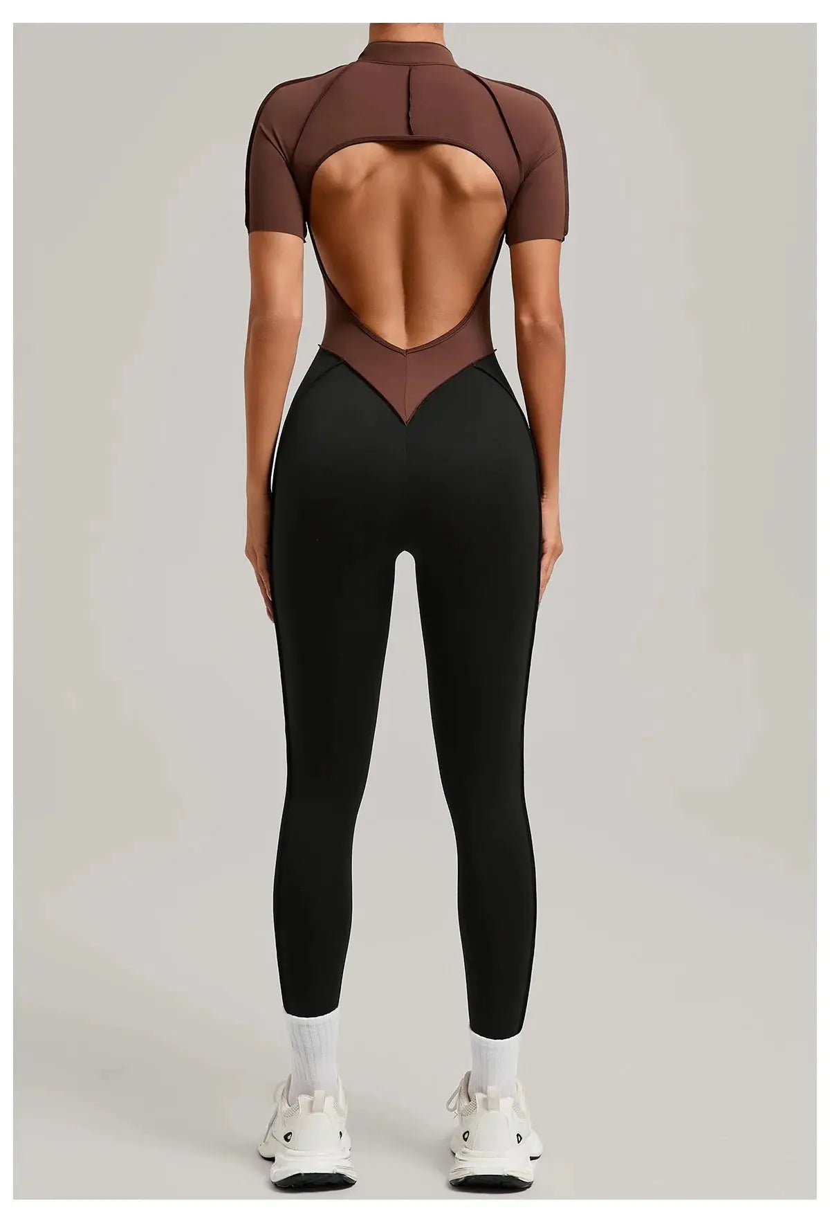 Yoga Bodysuit Short Sleeves Women's Tracksuits Gym Zipper Jumpsuits Sports Workout High-intensity Fitness One-piece Tights Suit - Nova Trendz