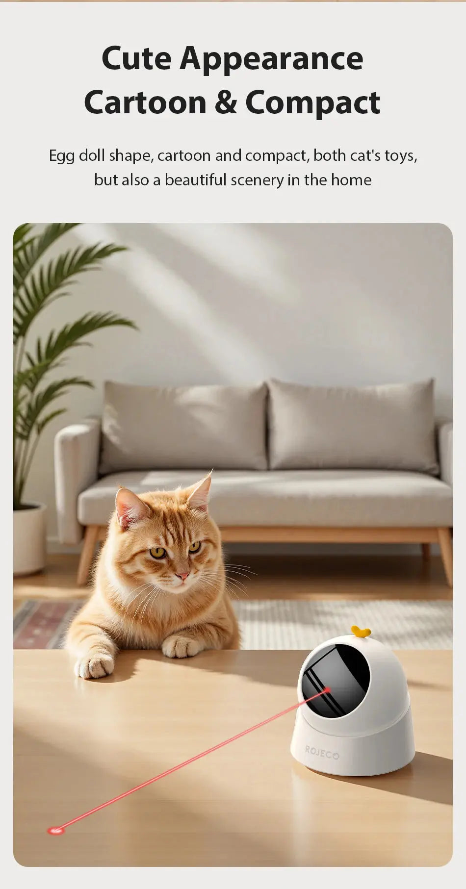ROJECO Automatic Cat Laser Toy Interactive Adjustable Mode Electric Cat Toy For Kitty Dog Indoor Smart Teasing Laser Cat Toys Nova Trendz