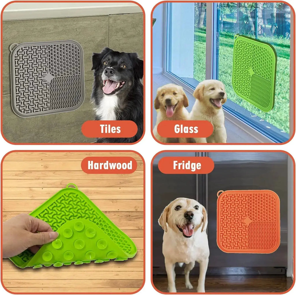 Cat Dog Slow Food Mat Pet Lick Silicone Mat Dog Feeder Supplies Suction Bowl Slow Food Mat Cats Dogs Feeding Supplies Nova Trendz