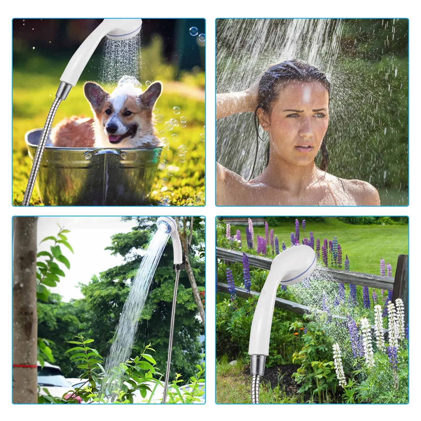 Portable Camping Shower Outdoor USB Rechargeable Electric Shower Pump for Camping Car Washing Gardening Pet Cleaning Nova Trendz