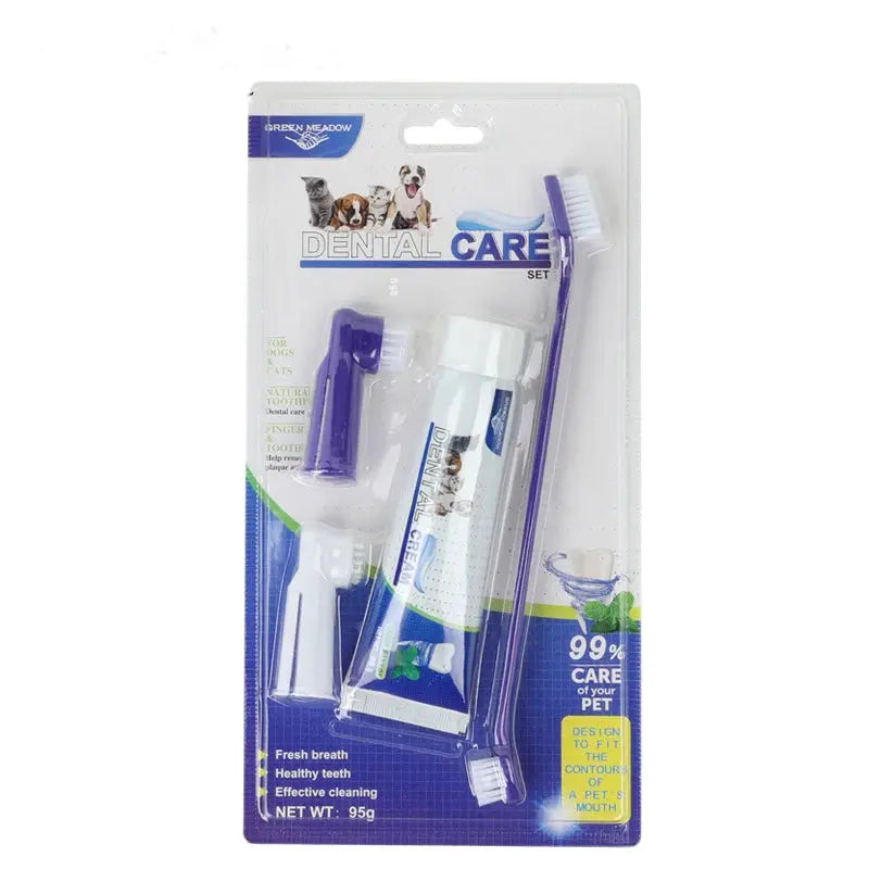 Pet Toothpaste Toothbrush Dog Cat Teeth Cleaning Dog Cat Fingertips Cat Dog Disposable Toothbrush Toothpaste Set - Nova Trendz