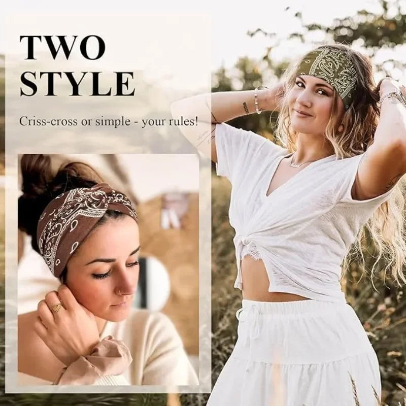 New Yoga Hair Tie Women's Crossnut Headband European and American Print Fashion Hairband Hair Accessories  Sports Headband Nova Trendz