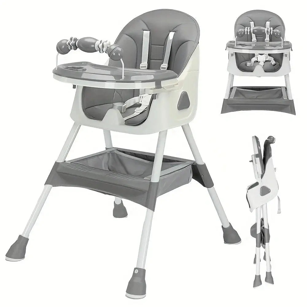 UBRAVOO Foldable Baby High Chair 6 Months Plus, with Large Antislip Pad & ToyRack, Easy to Clean Feeding , E500 Nova Trendz