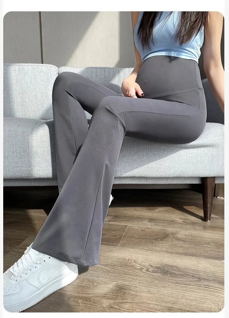 Maternity Leggings for Pregnant Women Yoga Flared High-waisted Trousers Pregnancy Clothes Maternity Yoga Flared Pants Nova Trendz