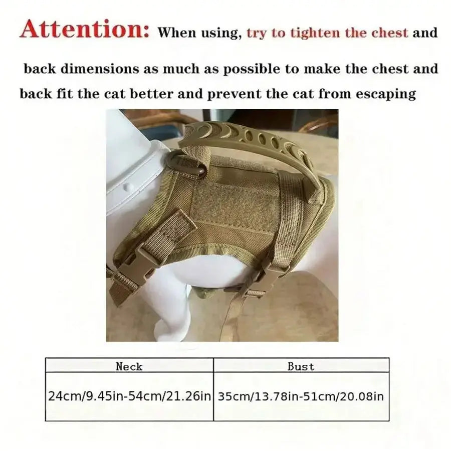 Outdoor Cat Vest Waterproof Cat Clothes Cat Chest Strap Special Vest for Walking Cats Can Be Adjusted Nova Trendz
