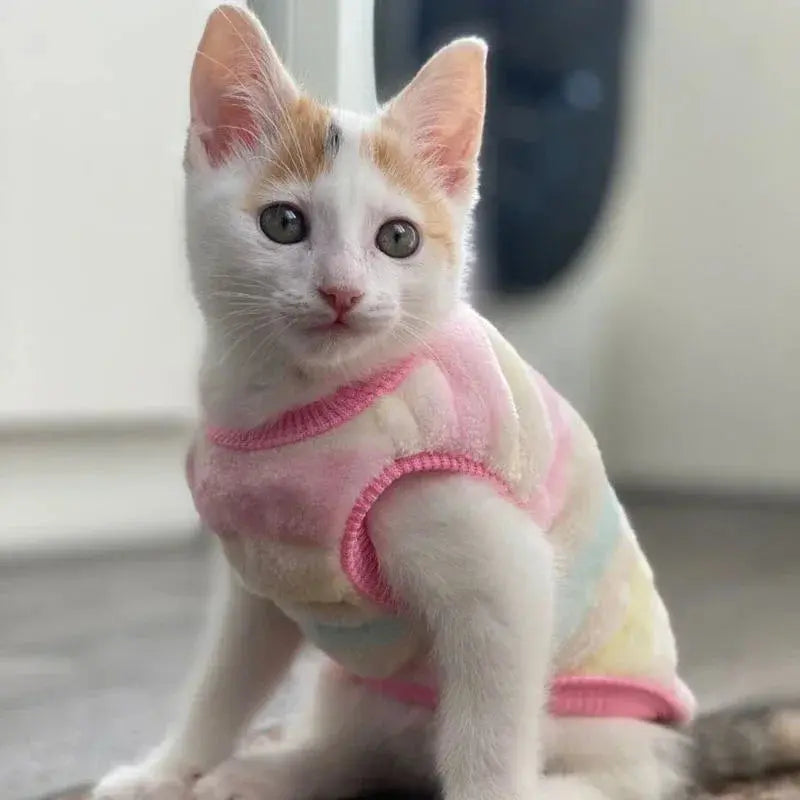 Cartoon Fleece Pet Cat Clothes Winter Warm Pet Dog Vest Puppy Cat Sweater Dog Clothes For Small Dogs Cats Coat Jacket Pet Outfit - Nova Trendz