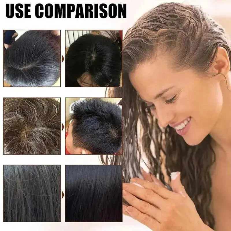 Pure Natural Herbal Hair Dye Shampoo Change Hair Color Cover Gray Hair White Hair Treatment Bubble Plant Hair Dye Hair Care Nova Trendz