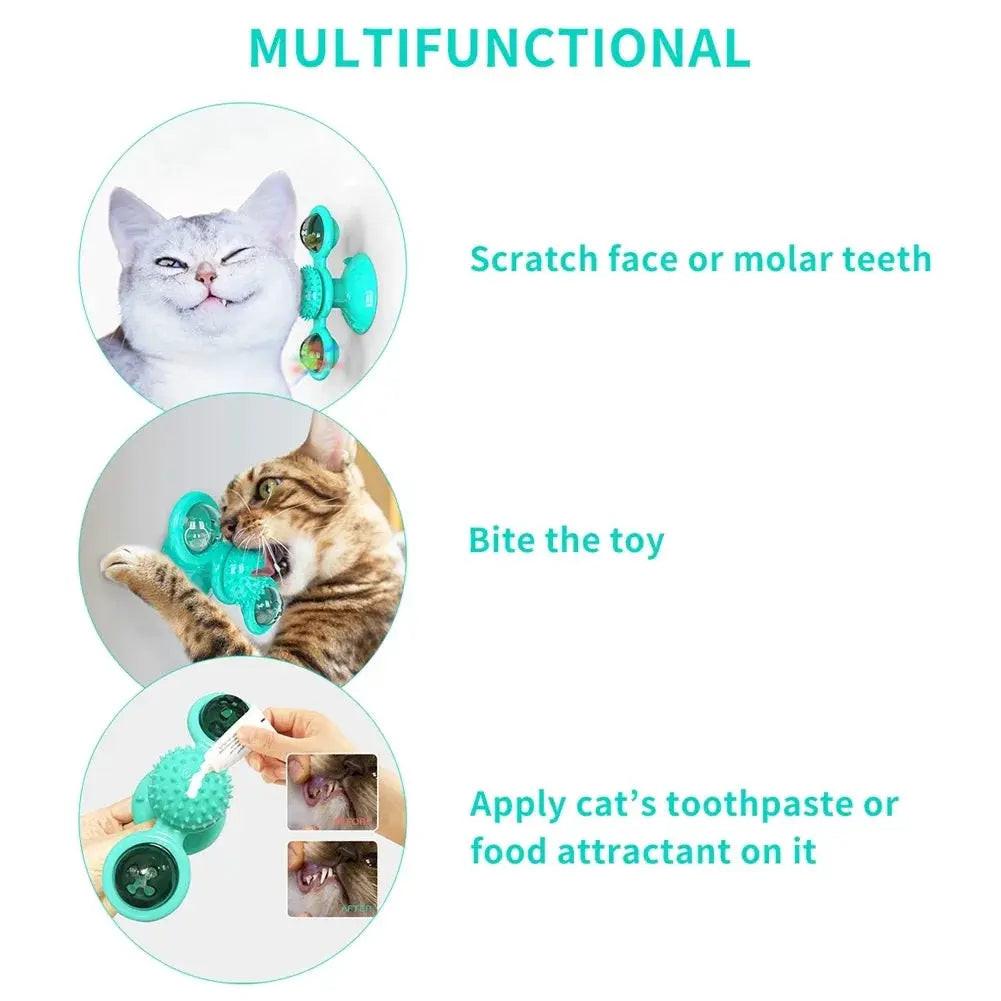 Kitten Toys For Indoor Cats Spinning Massage Toys For Kitten Wall Mount Cats Spinner Exercise Toy For Small Medium Large Cats - Nova Trendz