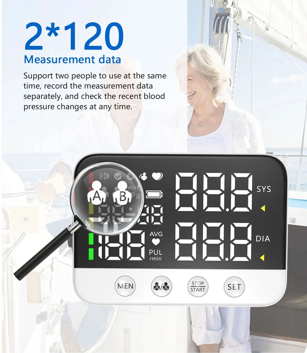 Blood Pressure Monitor Arm Cuff Tensiometer Tonometer Digital Voice Sphygmomanometer Electronic Medical BP Monitors Rechargeable Nova Trendz