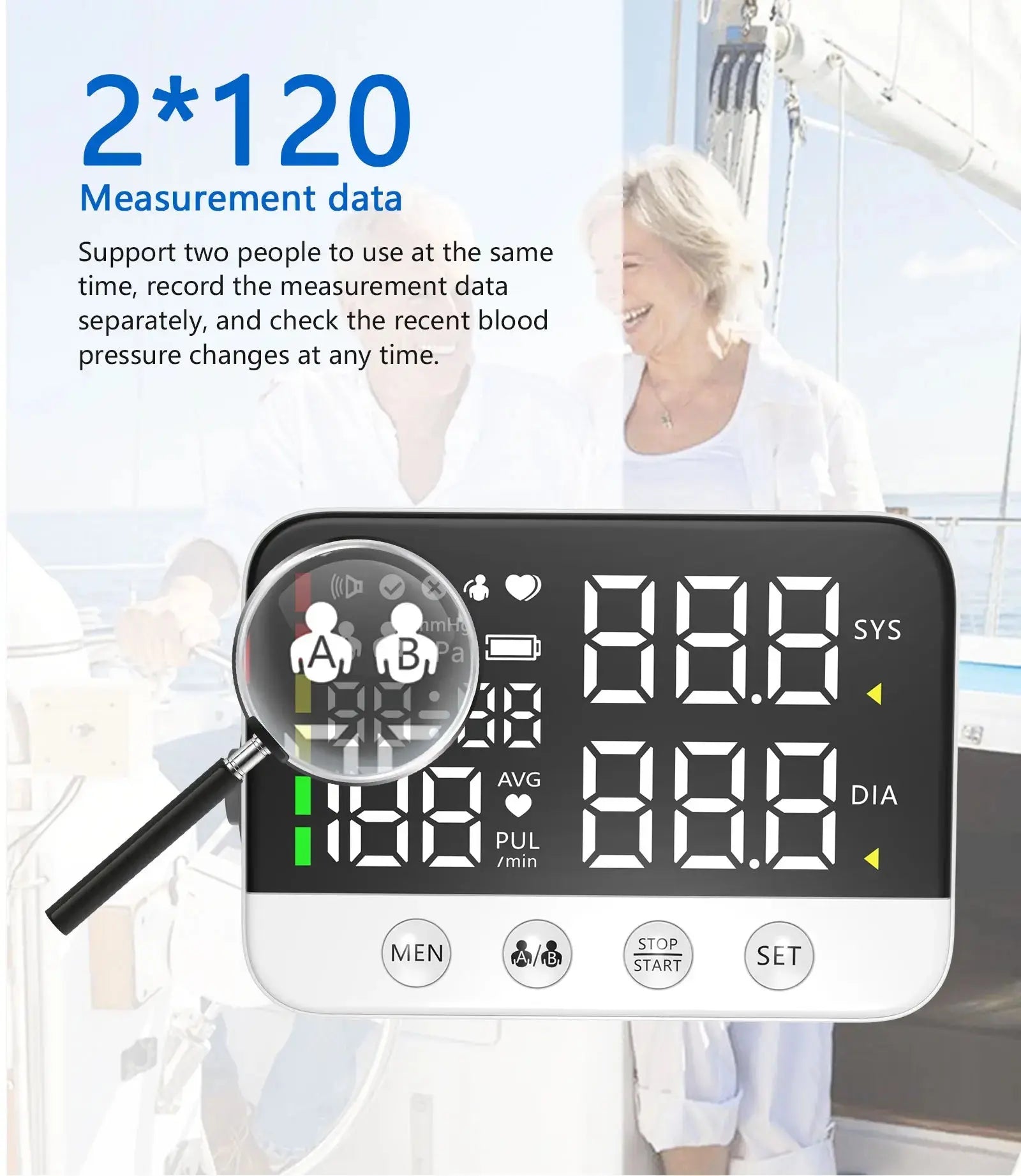 Blood Pressure Monitor Arm Cuff Tensiometer Tonometer Digital Voice Sphygmomanometer Electronic Medical BP Monitors Rechargeable Nova Trendz