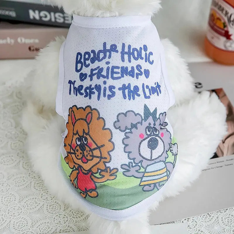 1 PC Lightweight Summer Vest for Pets Chihauhua XS-XXL Big Dogs Clothing Ice Felt Overall Cartoon No Fading Pet Cat Overalls - Nova Trendz
