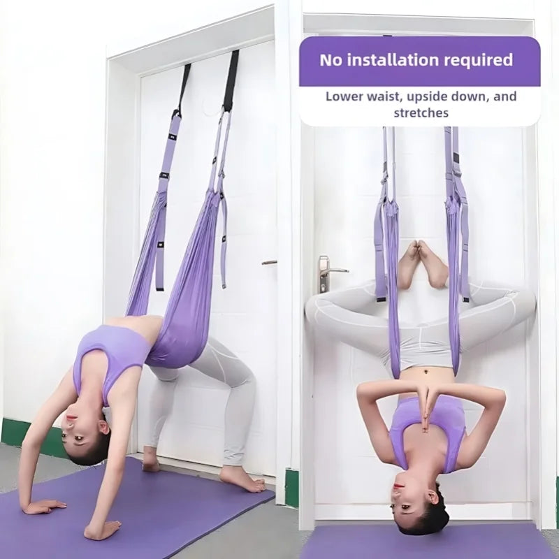 Luxury Purple Aerial Yoga Rope - Soft Fabric+Stable Support, Home Workout Safety, Single Piece Nova Trendz