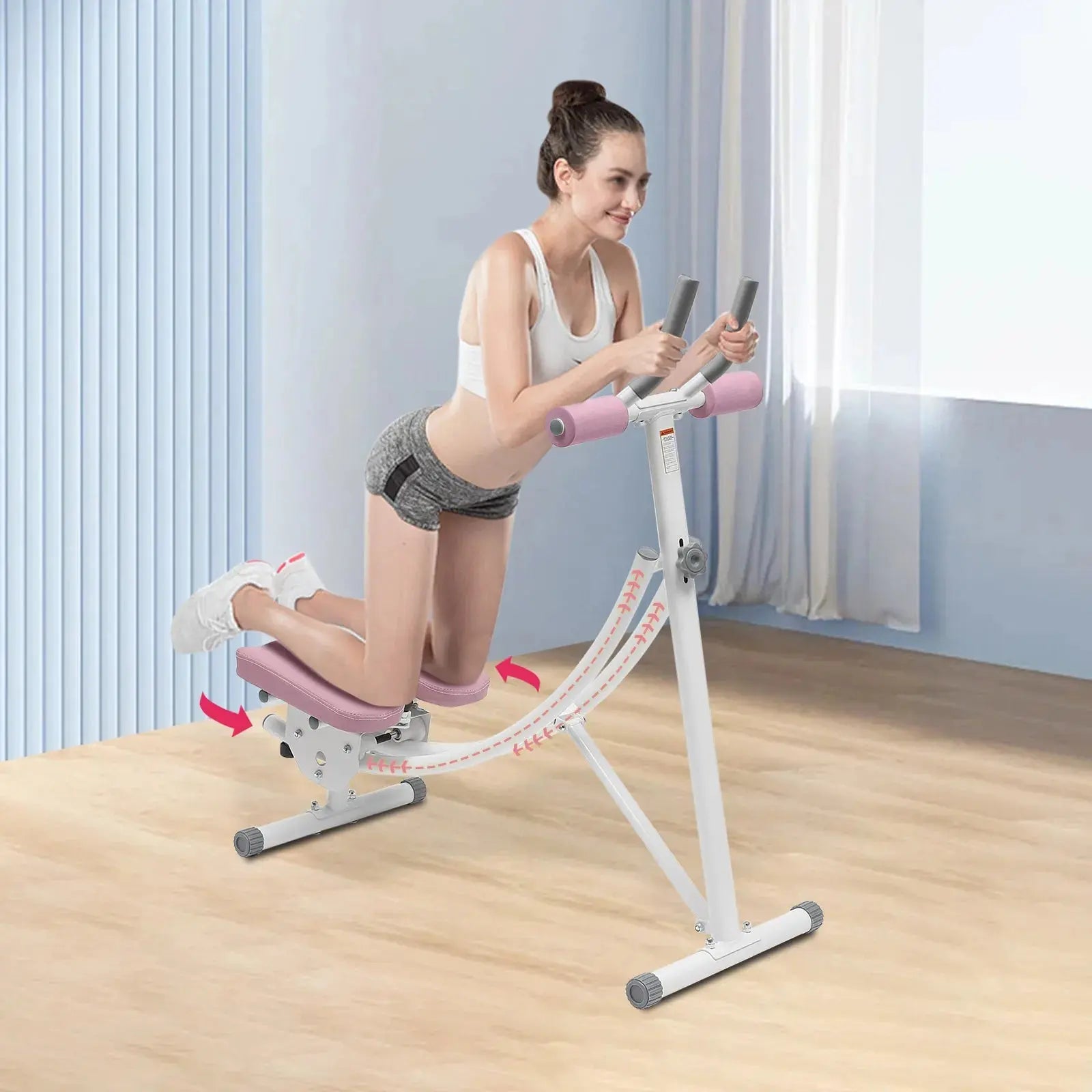Ab Machine, 150kg/330lbs Weight Capacity, Foldable, Core & Abdominal Exercise Fitness Equipment for Home Gym Nova Trendz