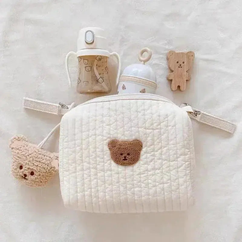 Portable Stroller Nappy Bag Quilted Baby Diaper Caddy Organizer Embroidered Mommy Bags Babies Accessories Changing Bag Storage Nova Trendz