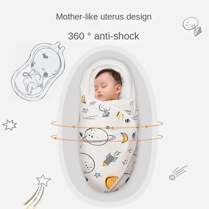 Newborn Baby Swaddle Wrap Adjustable Newborn Hat Set Anti-kick Swaddle Warm Soft BlanketSuitable for Babies Aged 0-3 Months - Nova Trendz
