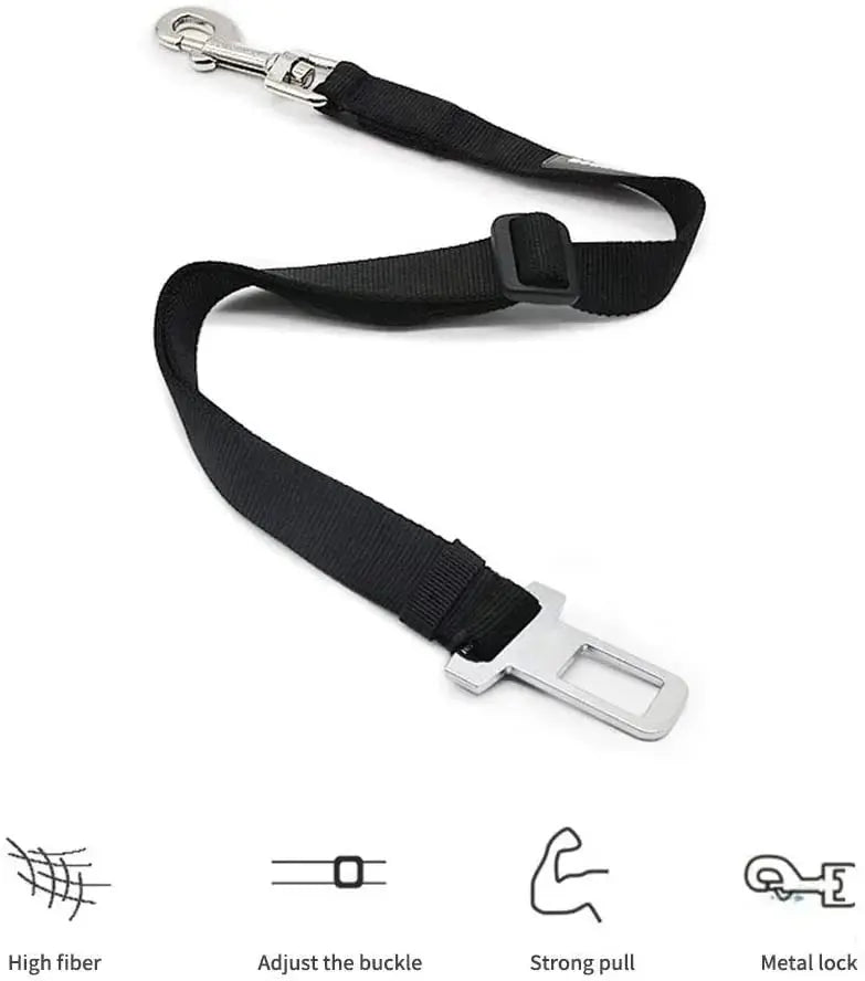 Dog Harness Lead Clip Safety Lever Traction Dog Collars Dogs Accessoires Adjustable Pet Cat Dog Car Seat Belt Pet Seat Vehicle Nova Trendz