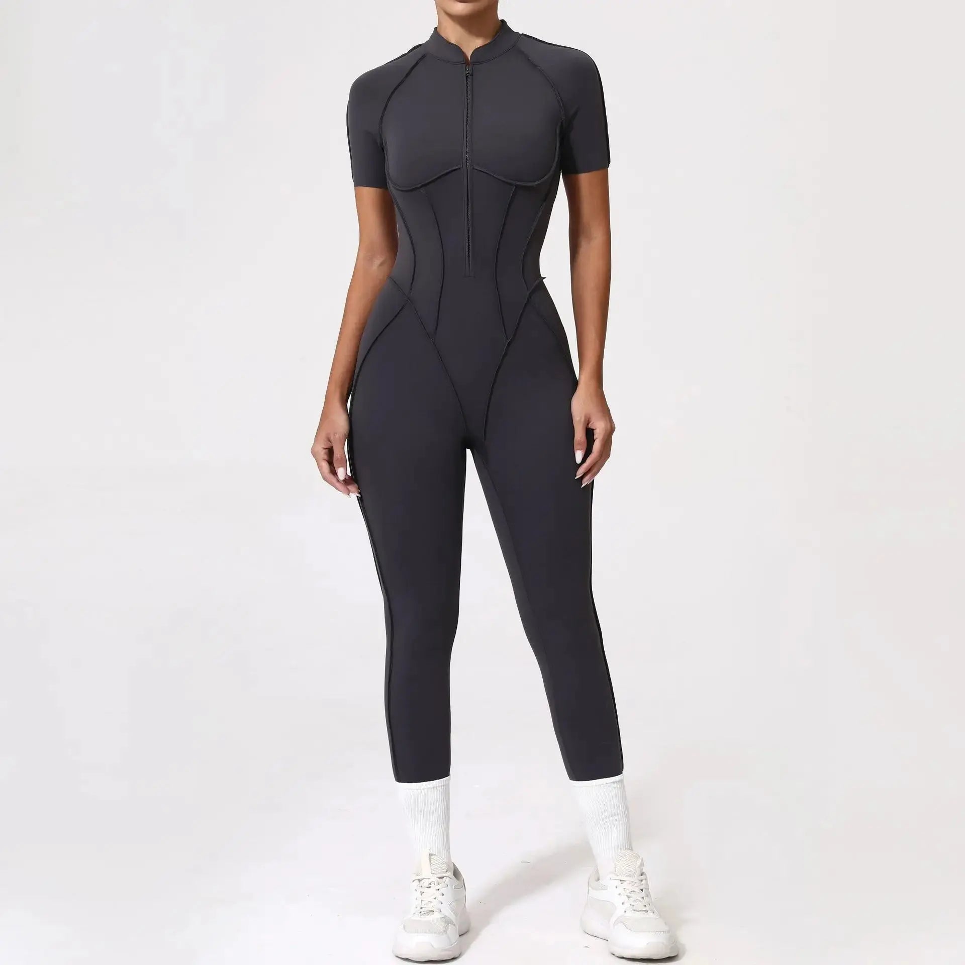 New Seamless Yoga Jumpsuits Sports Fitness Hip-lifting Backless Skinny Zipper One-Piece Workout Clothing Gym Bodysuit for Women - Nova Trendz