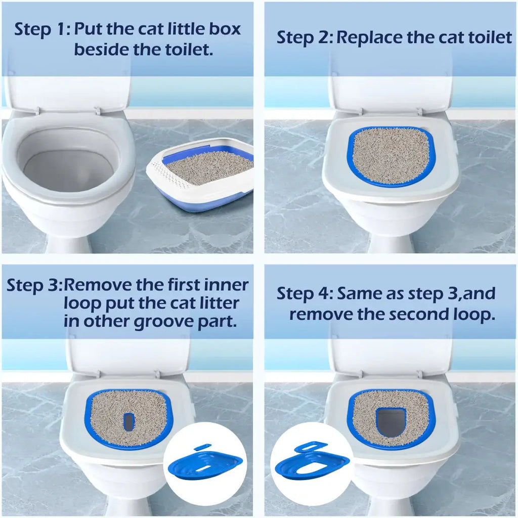 Cat Toilet Trainer Litter Box Cat Toilet Training Reusable Simple Installation Open Cat Raising Artifact - Nova Trendz
