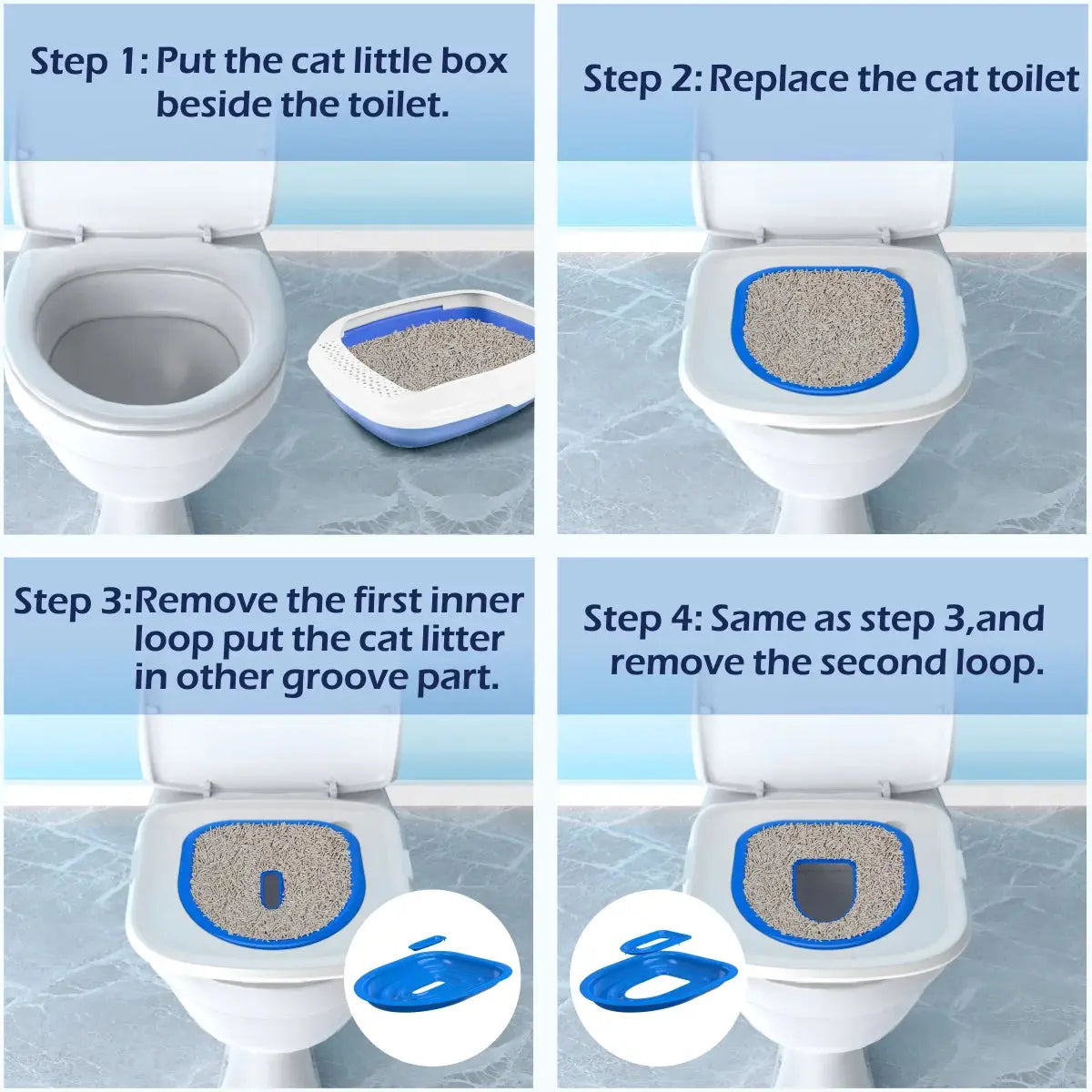 Cat Toilet Trainer Litter Box Cat Toilet Training Reusable Simple Installation Open Cat Raising Artifact - Nova Trendz