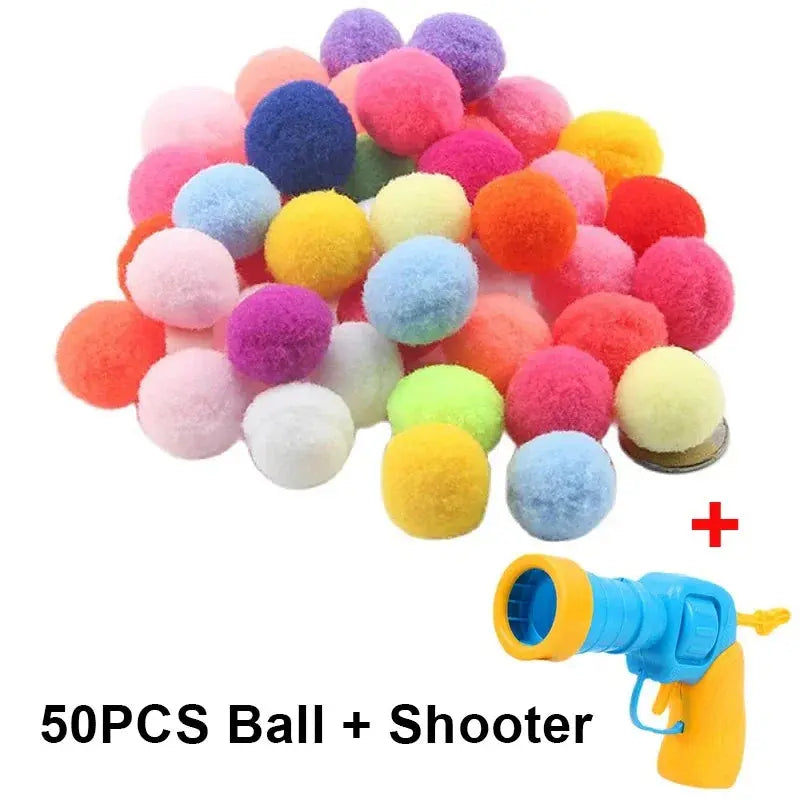 Cat Toys Interactive Launch Training Toy For Pet Kitten Creative Mini Shooting Gun Games Stretch Plush Ball Toys Pet Supplies - Nova Trendz