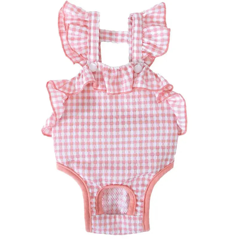 Washable Female Dog Diapers Suspenders Plaid Pet Physiological Pants Dog Shorts for Small Dogs Pet Products Cute Dog Underwear Nova Trendz