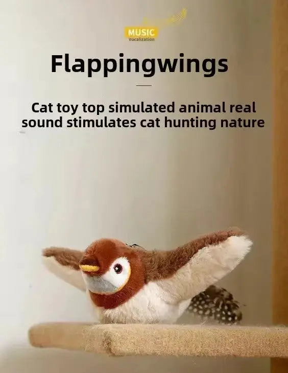 Interactive Flying Bird Cat Toy (with Catnip) Toy Flapping Bird Cat Toy Flying Interactive Flapping Chirping Bird Cat Toy Nova Trendz