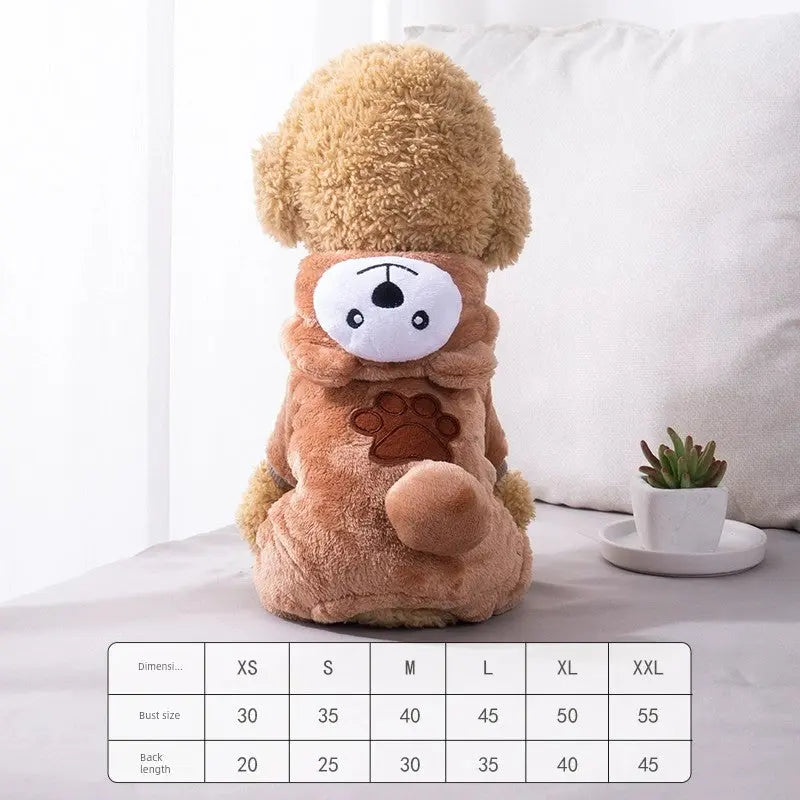 Cat Clothes Tiger Outfit Thermal Cotton-Padded Clothes Kitten Blue Cat British Shorthair Muppet Autumn and Winter Pet Dog Four-Legged Clothes Nova Trendz