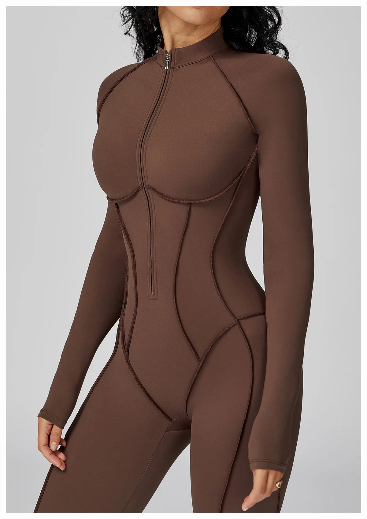 Yoga Bodysuit Long Sleeved Women's Tracksuits Gym Zipper Jumpsuits Sports Workout High-intensity Fitness One-piece Tights Suit Nova Trendz