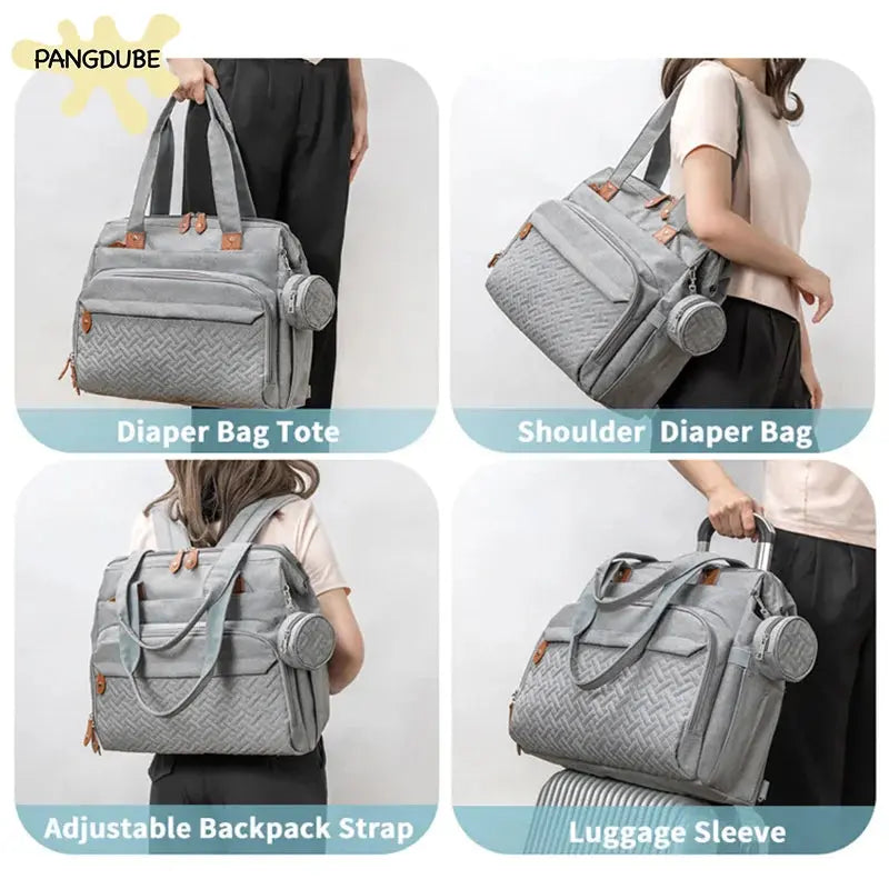 PANGDUBE Diaper Bags with 1pc Pacifier Bag Dad Mom Backpack for Travel Mommy Backpack for Baby Accessories Maternity Bag Nova Trendz