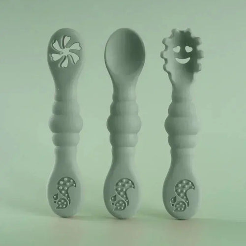 3PCS Silicone Spoon Fork For Baby Utensils Set Feeding Food Toddler Learn To Eat Training Soft Fork Cutlery Children's Tableware Nova Trendz