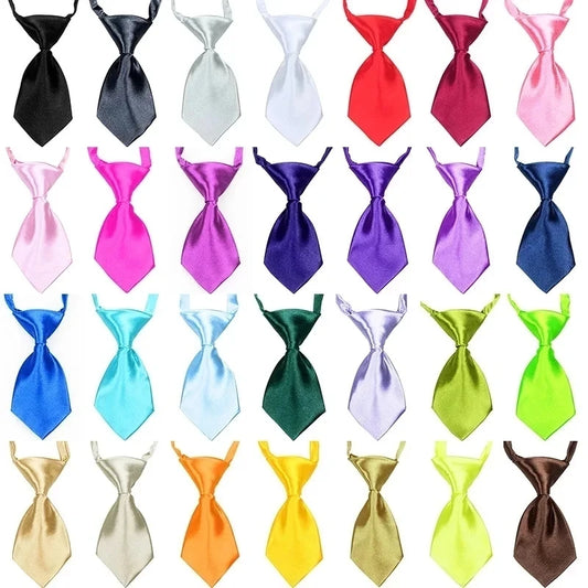 25/50/100pcs Bulk Dog Ties Mix Colors Cat Dog Neckties Dog Grooming Accessories Adjustable Small Dogs Bowties Supplies