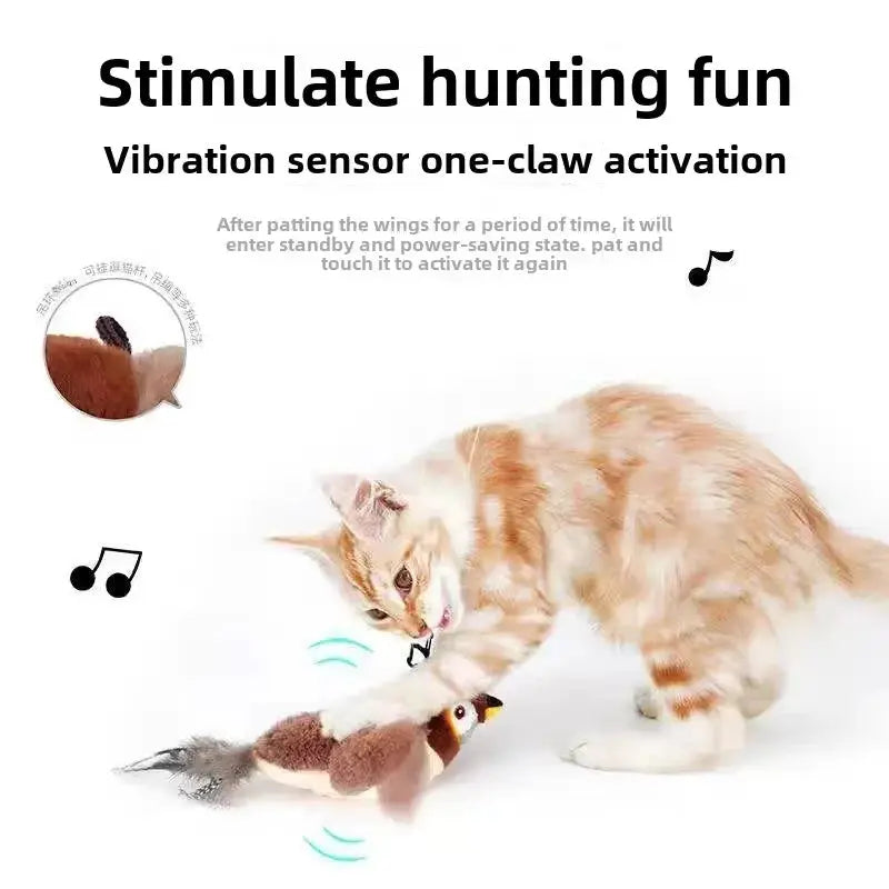 Interactive Flying Bird Cat Toy (with Catnip) Toy Flapping Bird Cat Toy Flying Interactive Flapping Chirping Bird Cat Toy Nova Trendz