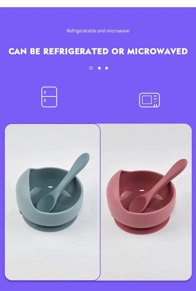 Silicone Baby Bowl Self feeding Training Snail Bowl Infant Anti Drop Sucker Set With Spoon Set Children's Feeding Tableware Nova Trendz