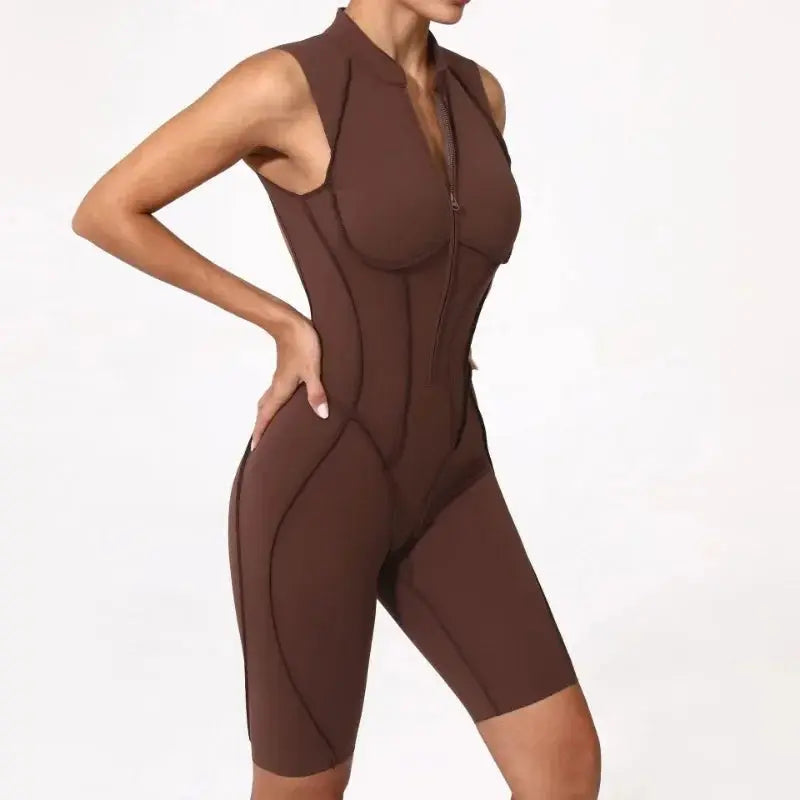 New Seamless Yoga Jumpsuits Sports Fitness Hip-lifting Backless Skinny Zipper One-Piece Workout Clothing Gym Bodysuit for Women - Nova Trendz