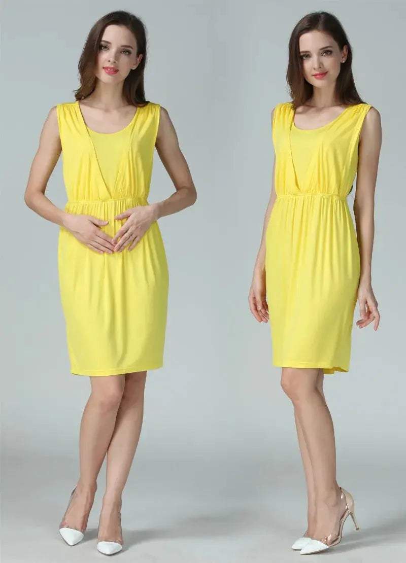 Summer Maternity Clothes Breastfeeding Dress Sleeveless Maternity Dresses For Pregnant Women Lactation Vest Nursing Skirt Nova Trendz
