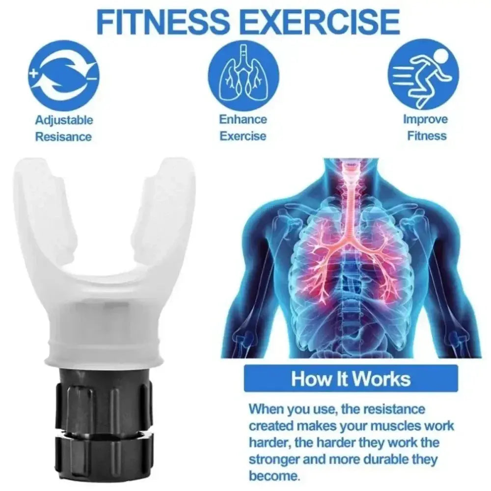 1 Set Breathing Exercise For Lungs Portable Breath Fitness Exerciser Device Endurance Workout With Adjustable Resistances To Nova Trendz