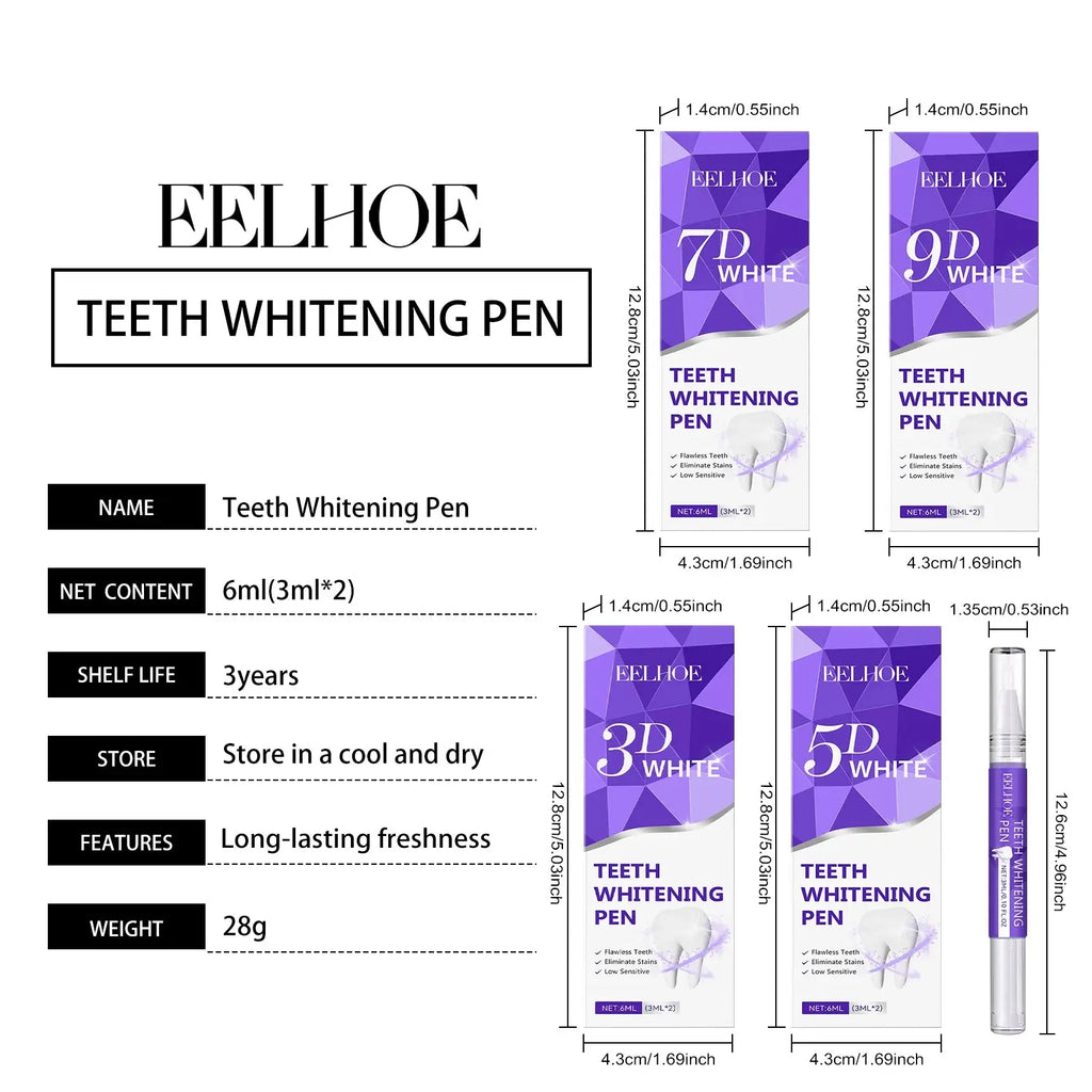 6ml Teeth Whitening Pen Teeth Gel Whitener Bleach Remove Stains Oral Hygiene Instant Smile Teeth Whitening Cleansing Serum - Nova Trendz