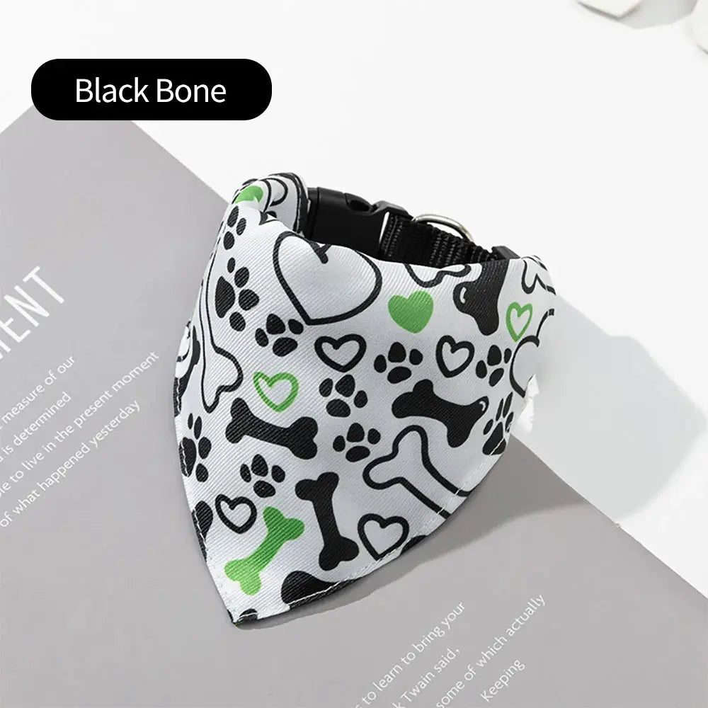 Adjustable Pet Puppy Cat Scarf Bandana Collar Neck Scarf For Small Dogs Kitten Saliva Towel PU Collar with Triangular Bandage Nova Trendz