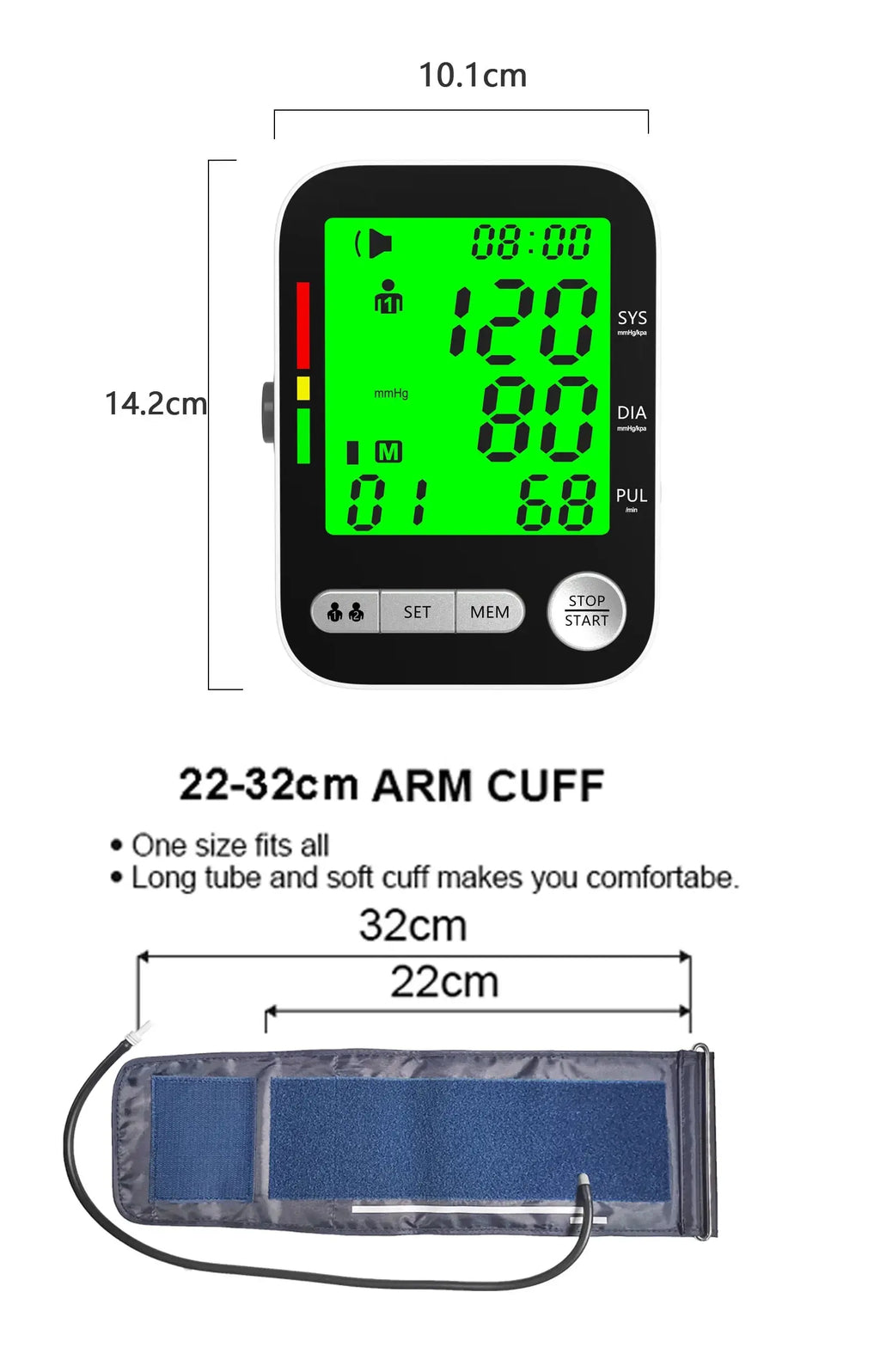 High Accurate Blood Pressure Monitor Digital Sphygmomanometer Bp Monitors Electronic Tonometer Arm Cuff Talking BPM Tensiometer Nova Trendz