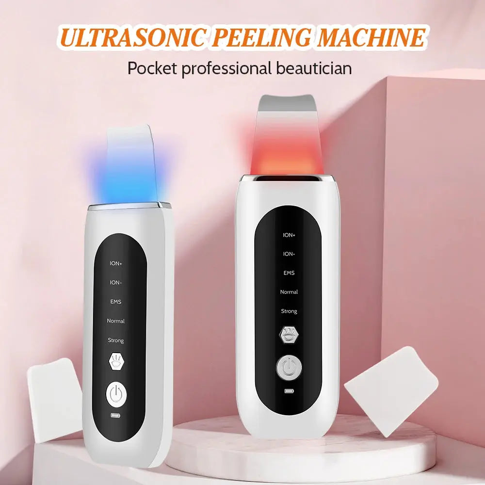 Skin Scrubber Ultrasonic Facial Machine for Home Use Spatula for Blackhead Remover Shovel Peeling Pore Cleaner Face Lift Massage - Nova Trendz