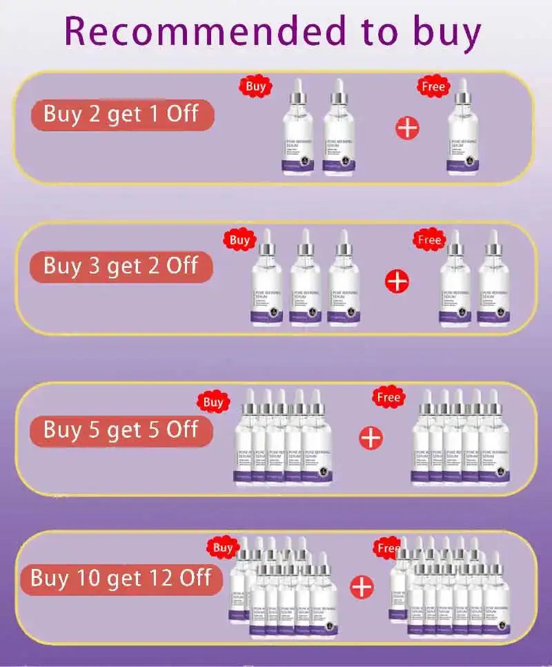 Pore Shrinking Serum Face Removing Large Pores Tightening Repairing Facial Pore Minimizing Essence Skin Care Beauty Firm skin Nova Trendz