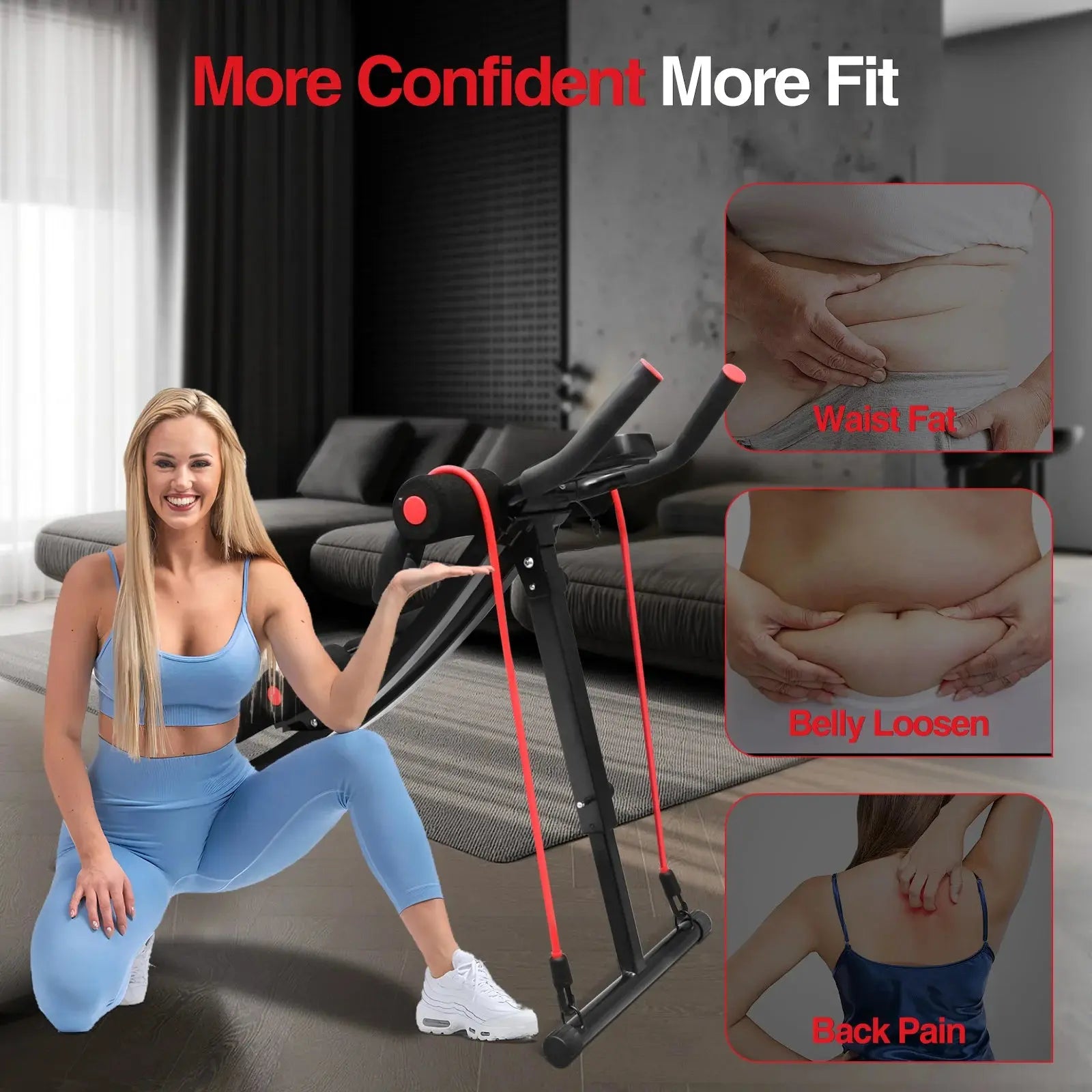 GIKPAL Foldable Ab Machine Ab Workout Equipment for Home Gym,Core & Abdominal Trainer Fitness Equipment Max 440lbs LCD Display Nova Trendz